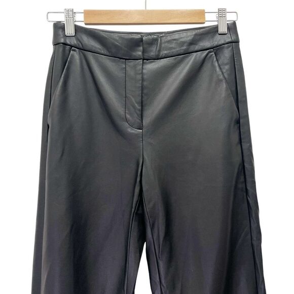 J. Crew Kate Straight Pant Women’s Size 0 Black Faux Leather Ankle Trouser Pants - Picture 7 of 14